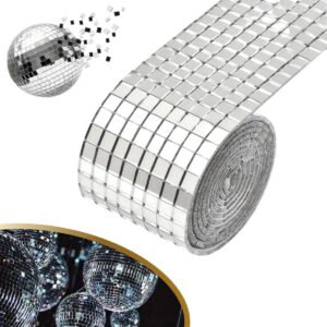 BakGelAl 1 Metre Uzunluğunda Gümüş Renk Aynalı Mozaik Taşlı Dekor Bandı 4 cm x 1 mt