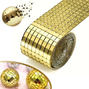 BakGelAl 1 Metre Uzunluğunda Gold Renk Aynalı Mozaik Taşlı Dekor Bandı 4 cm x 1 mt